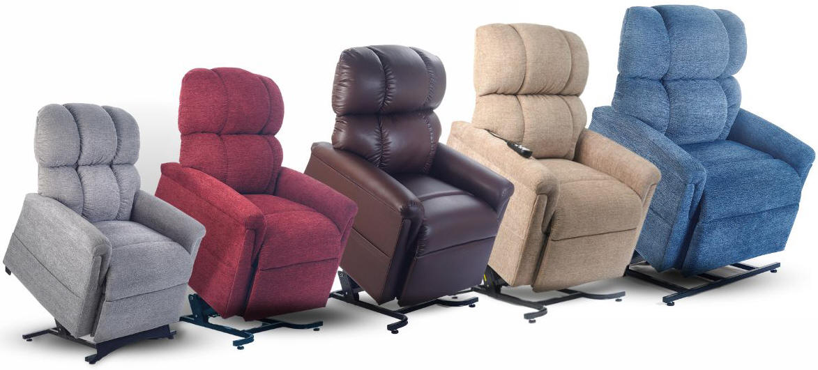 Burbank Electropedic golden maxicomfort lift chair recliner leather heat massage twilight cloud