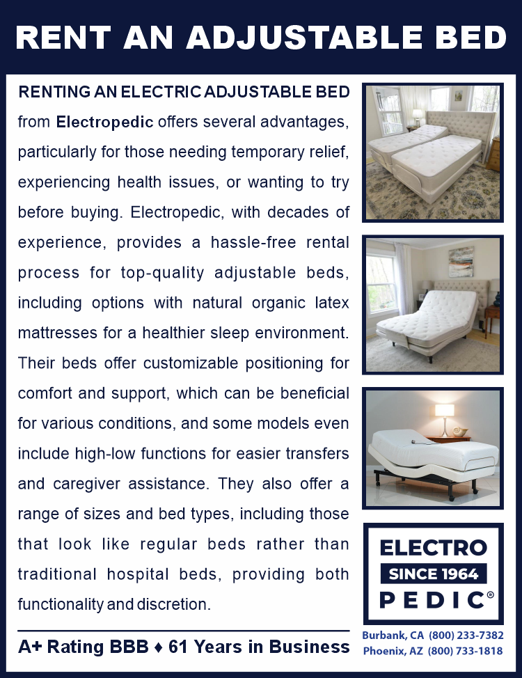 Rent an electric hospital bed from Burbank Electropedic