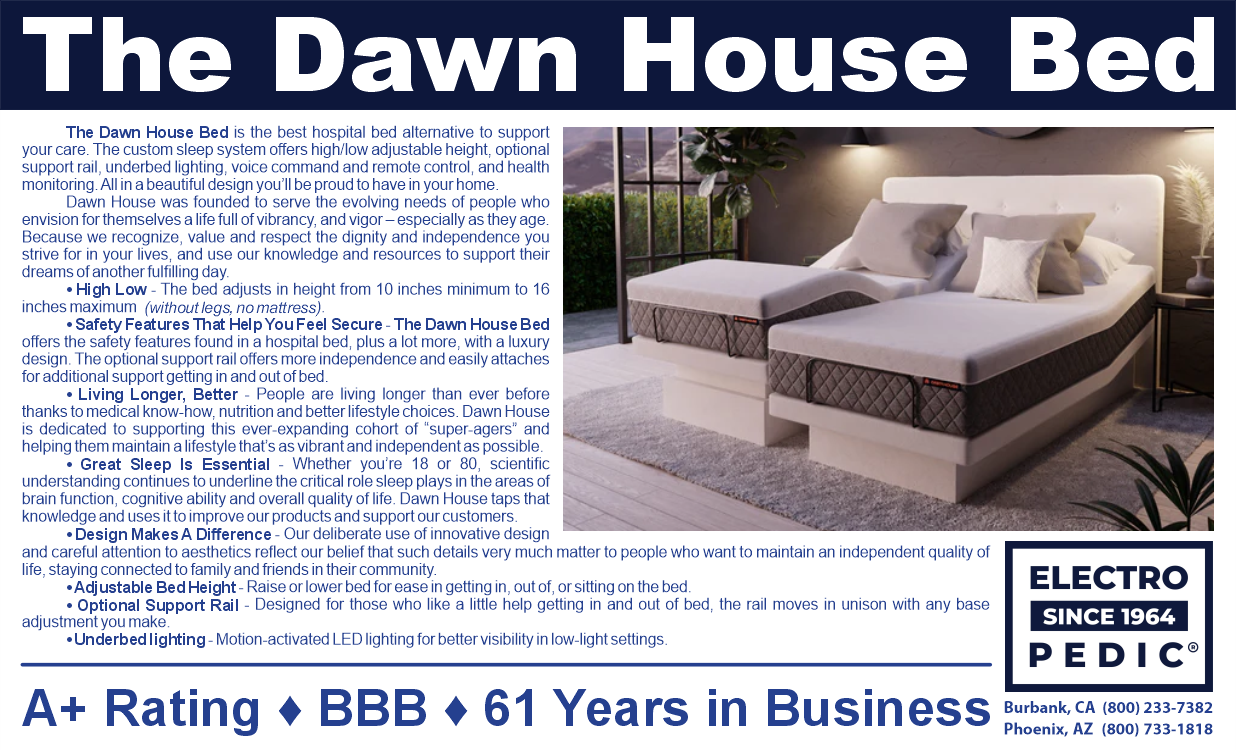 Burbank Electropedic the Dawn House Living Smart Electric Hospital Bed