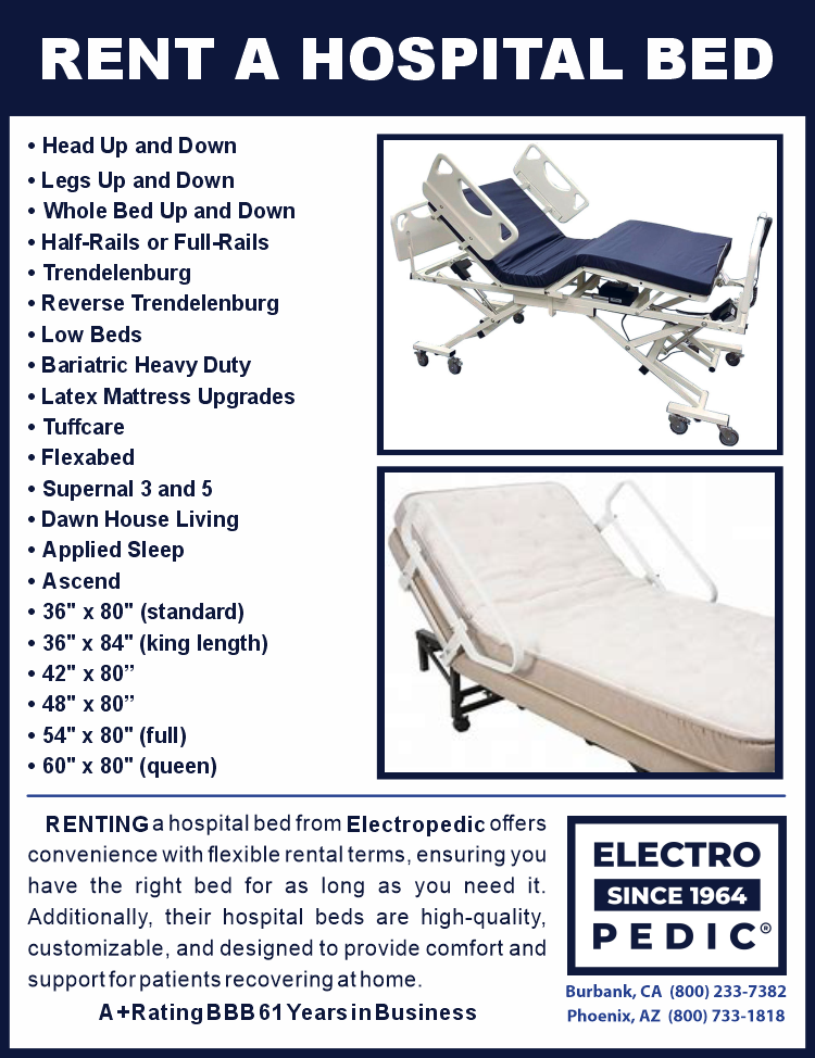 Rent a Hospital Bed from Burbank Electropedic