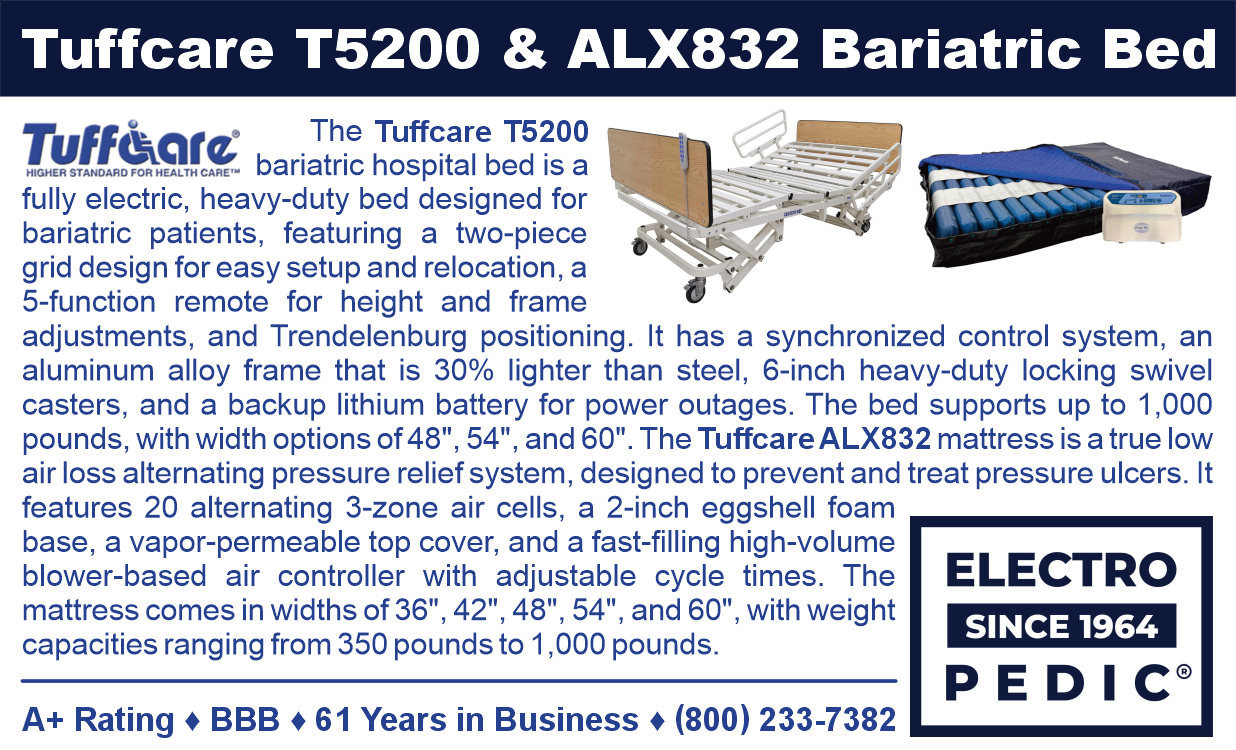 Burbank Price Tuffcare T5200 Bariatric Bed and Mattress